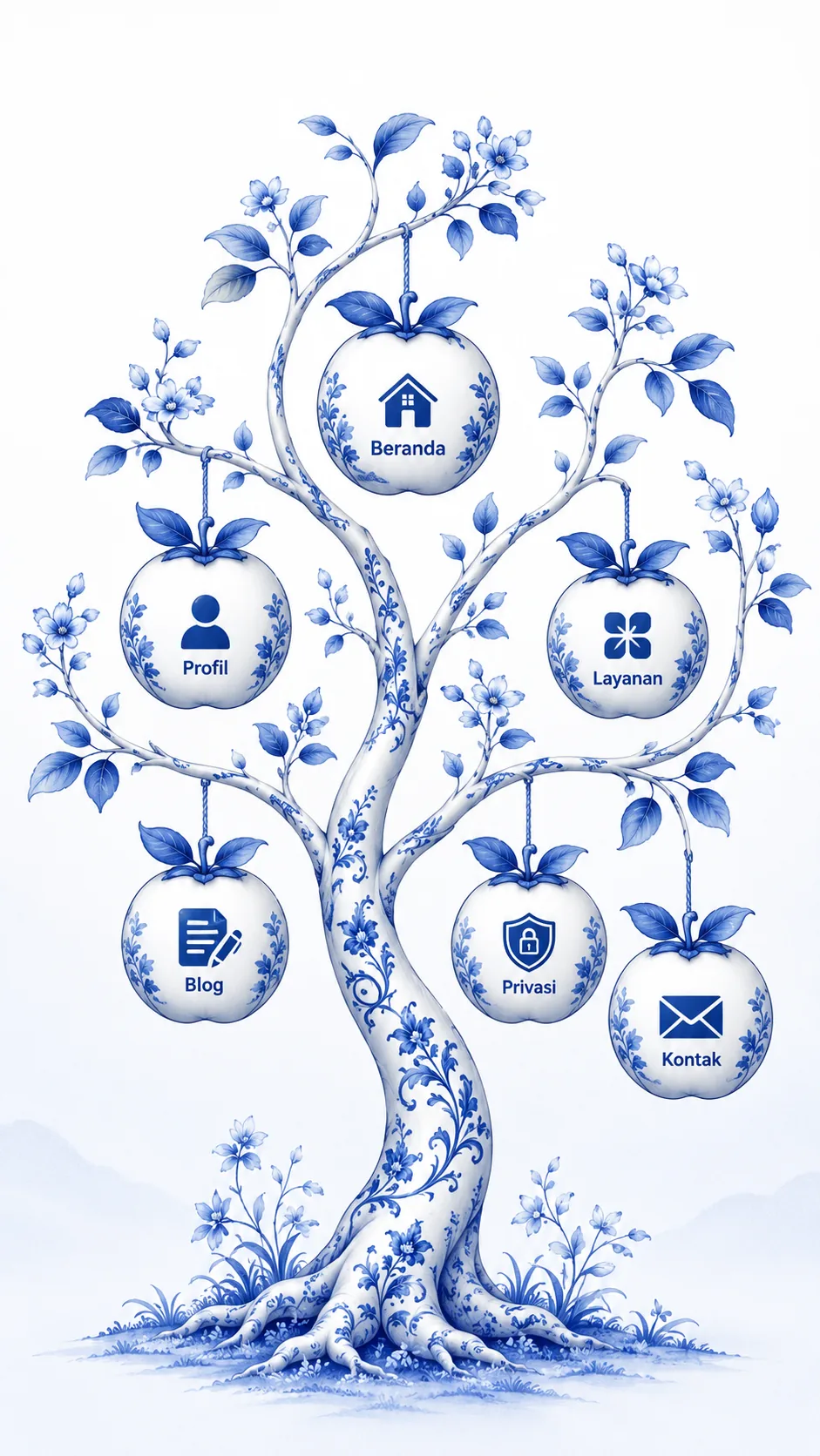 Pohon menu website versi mobile